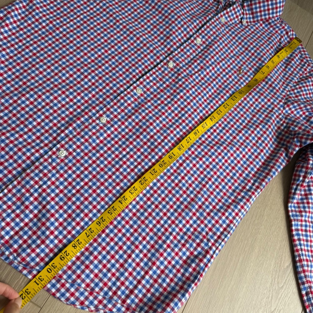 Ralph Lauren Mens XL Classic Fit Gingham Button Down Shirt Red White Blue Pony - Picture 8 of 9